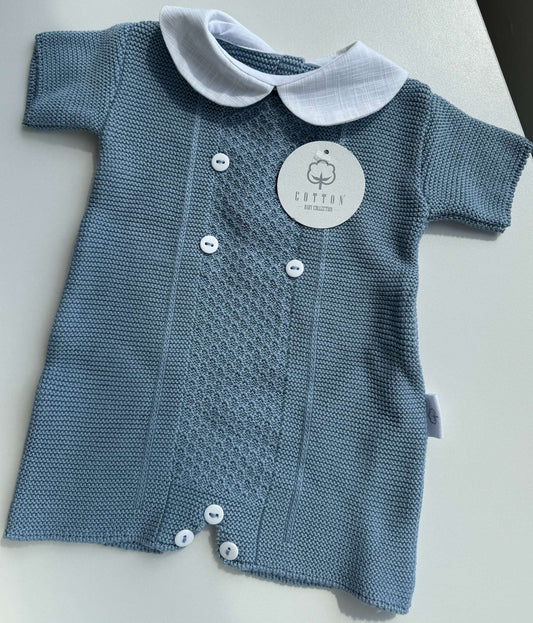 Cotton Charm Romper - Cobalt