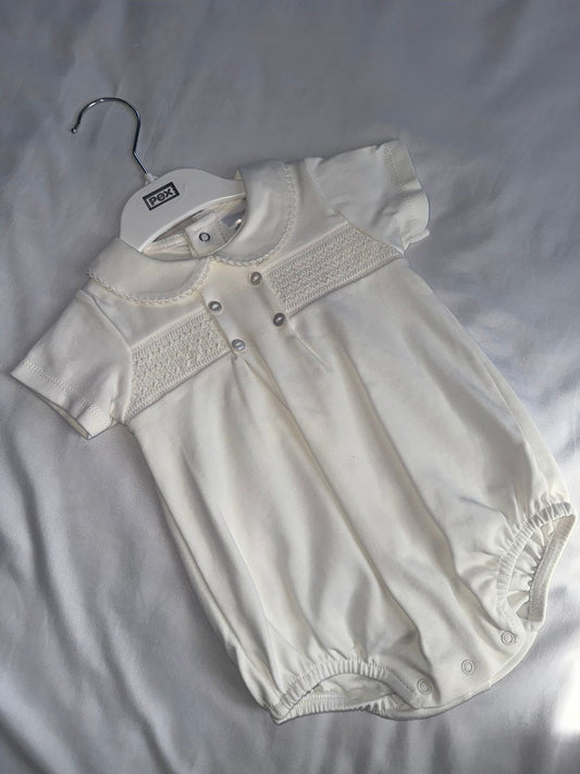 PEX Smocked Ivory Romper