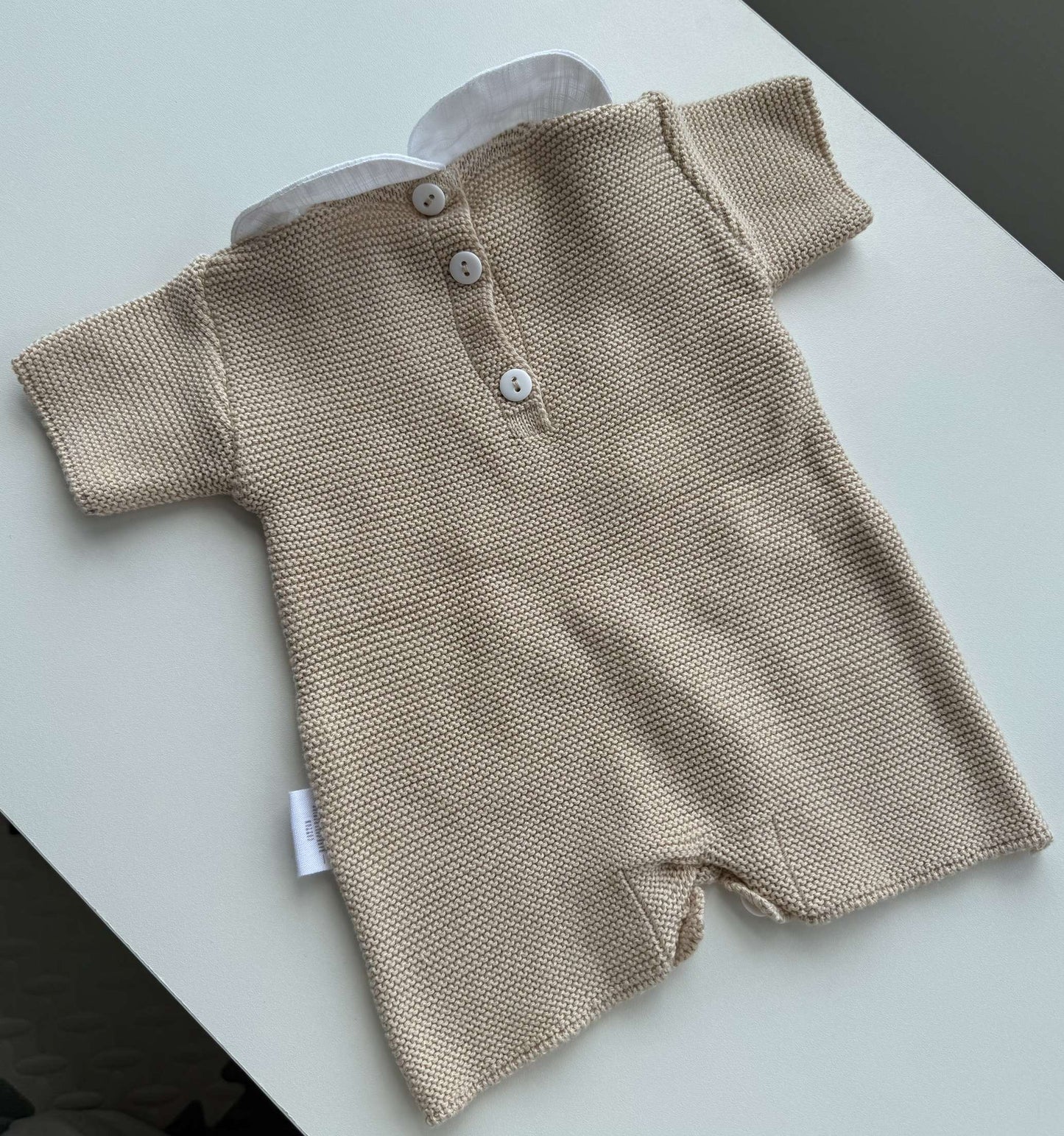 Cotton Charm Romper - Beige