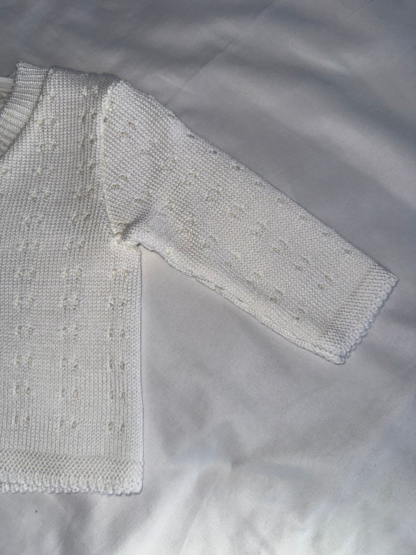Teddy Knitted Cardigan - White