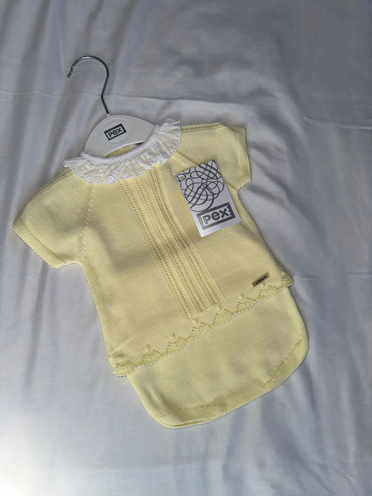 PEX Lemon Short & Frill Collar Top Set