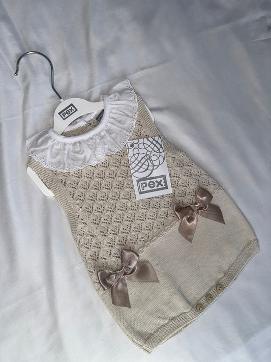 PEX Yasmin Bow Romper - Beige