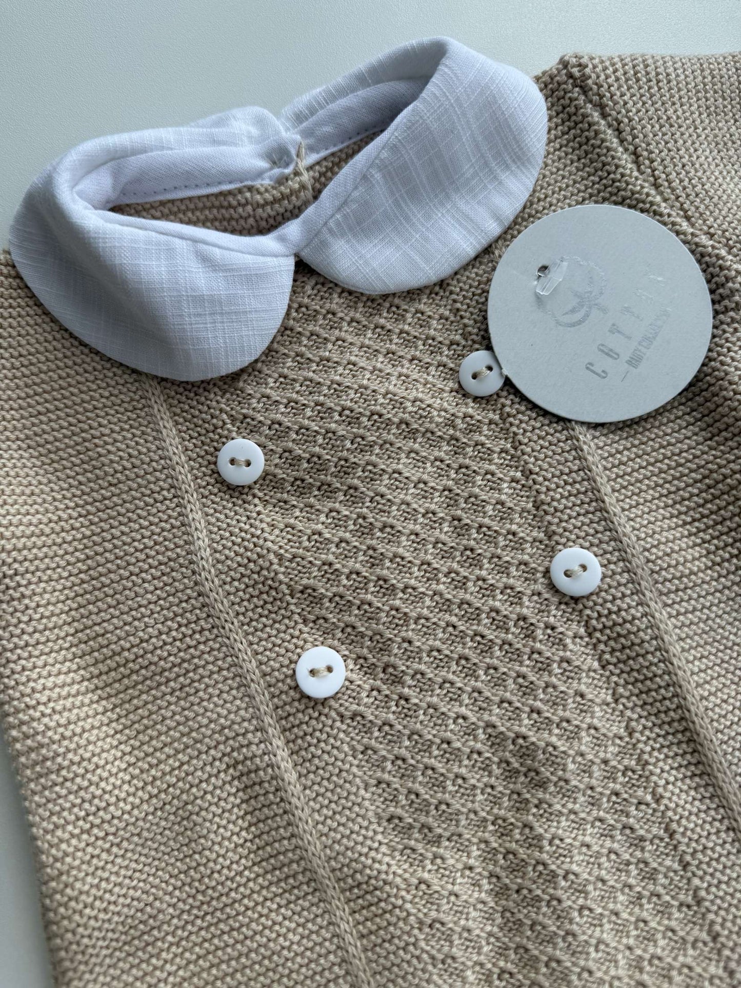 Cotton Charm Romper - Beige