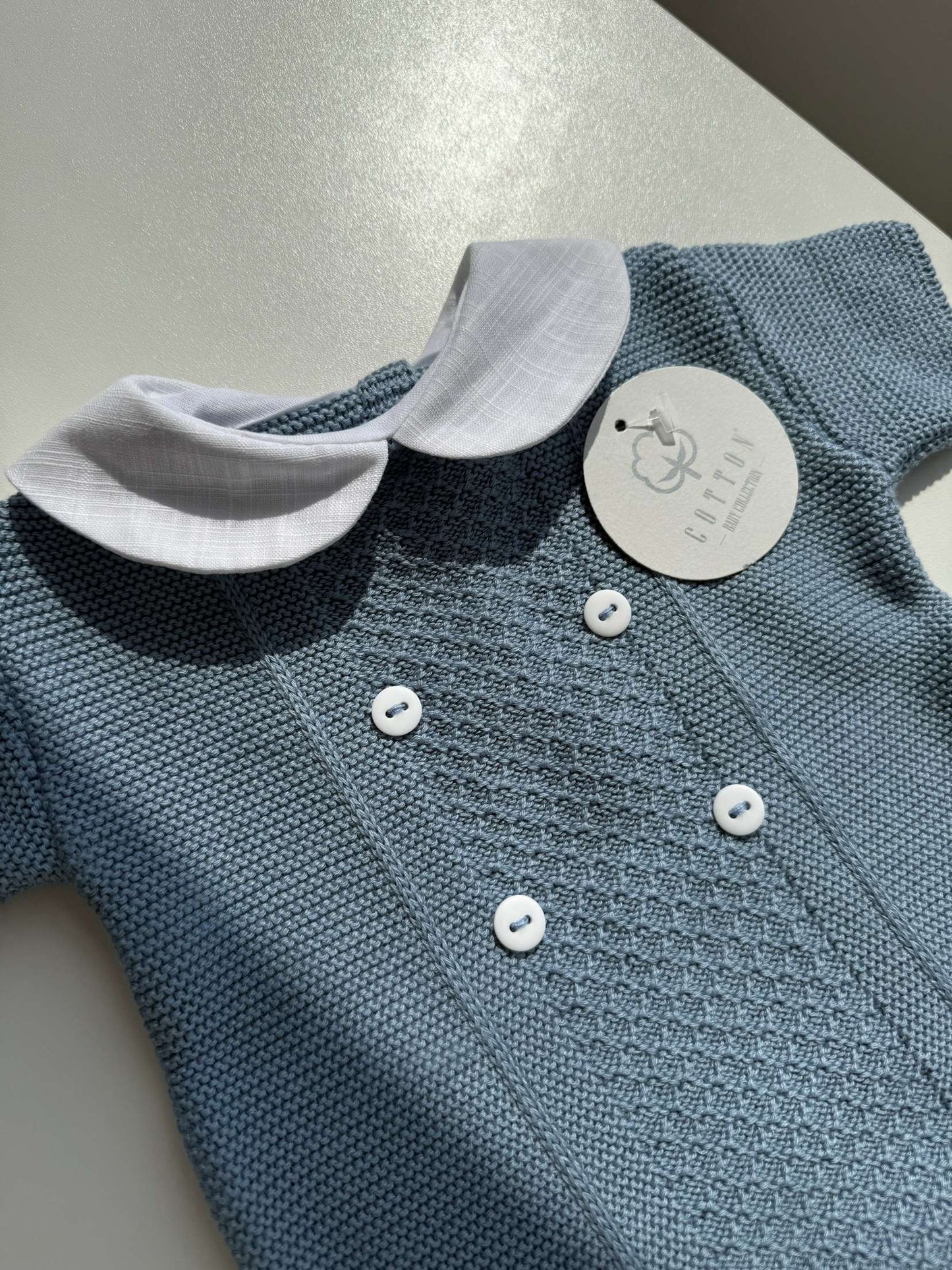 Cotton Charm Romper - Cobalt