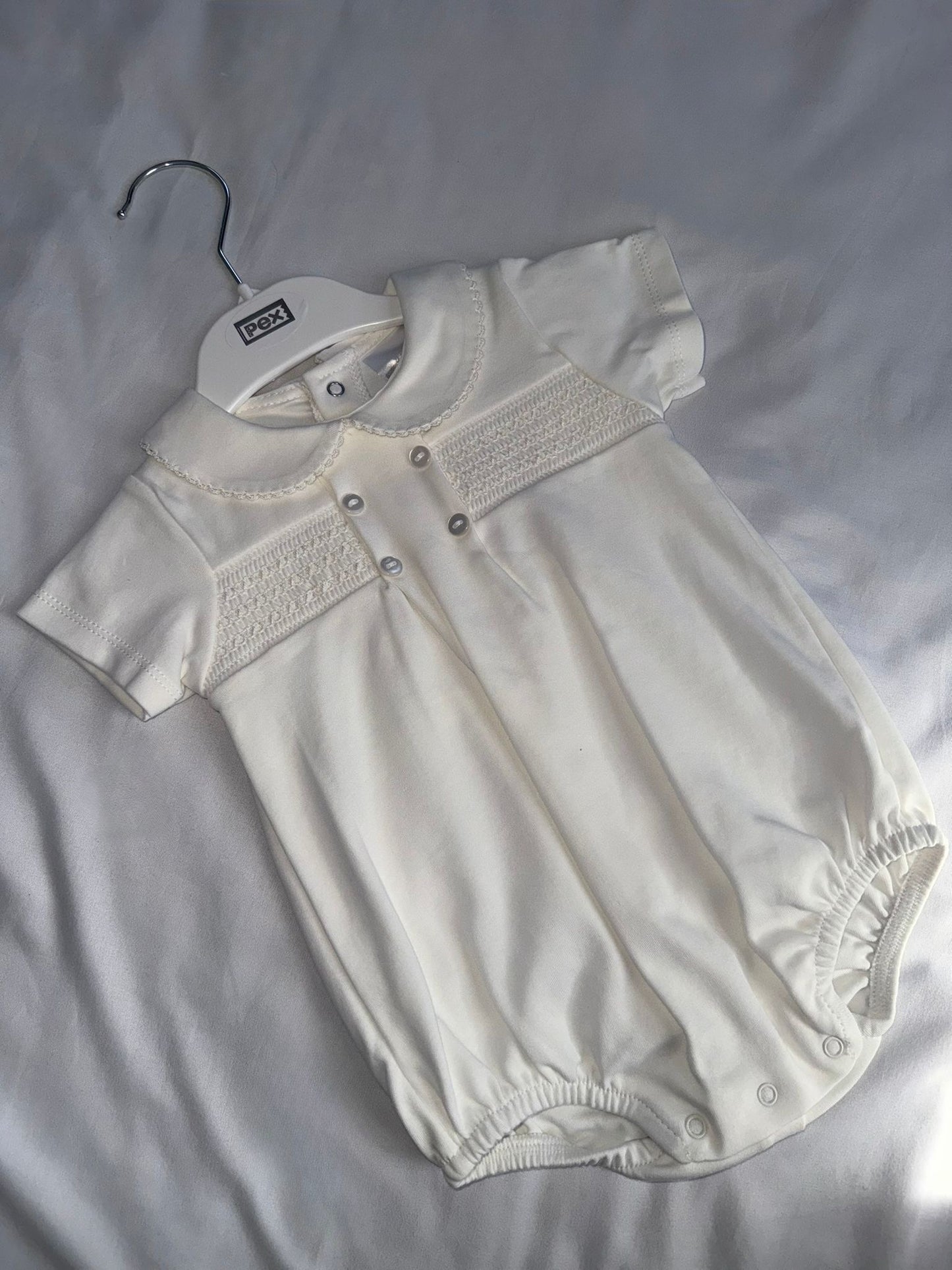 PEX Smocked Ivory Romper