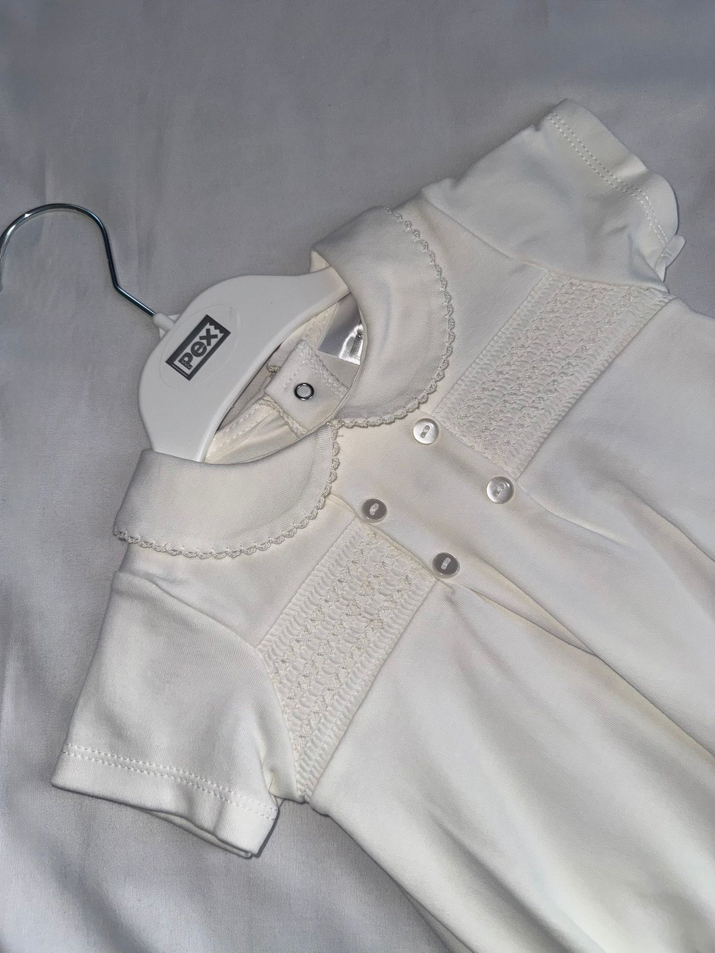 PEX Smocked Ivory Romper