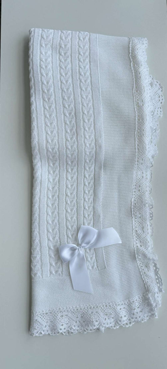 Luxe Lace Blanket - White