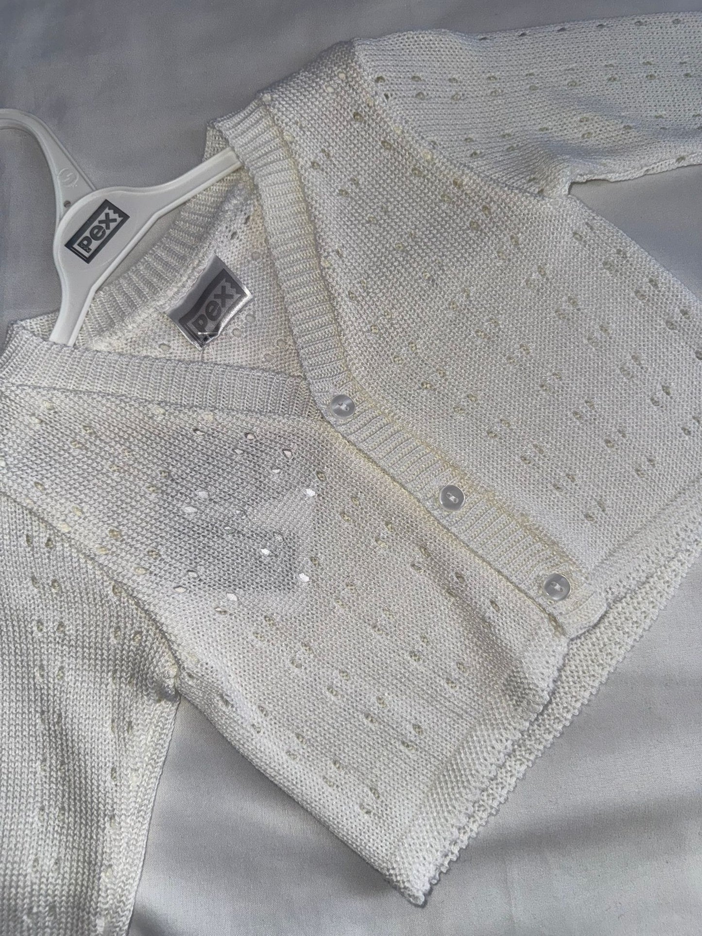 Teddy Knitted Cardigan - White